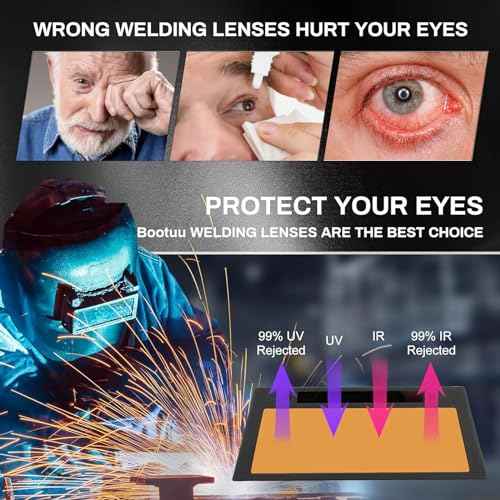 ¡¼Shade 10¡½ Auto Darkening Welding Lens 2x4 1/4, Solar Energy Welding Lens, True Color Blue Welding Lens, 2x4 1/4 Welding Lens Replacement for Standard Welding Hoods and Welding Helmets