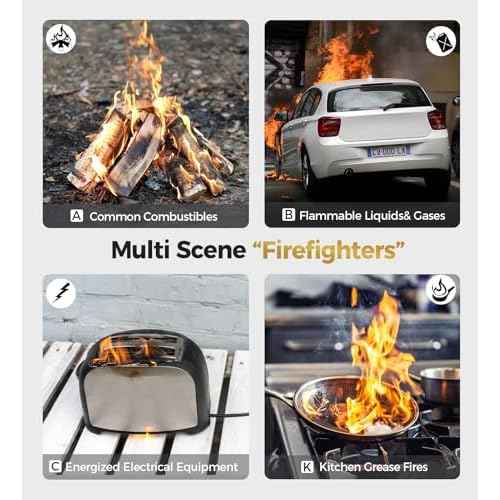 Fire Extinguisher 4-Pack with Mount Brackets£¬Portable for Home, Kitchen, Car, Boat£¬BBQ -Multi-Purpose Fire Protection