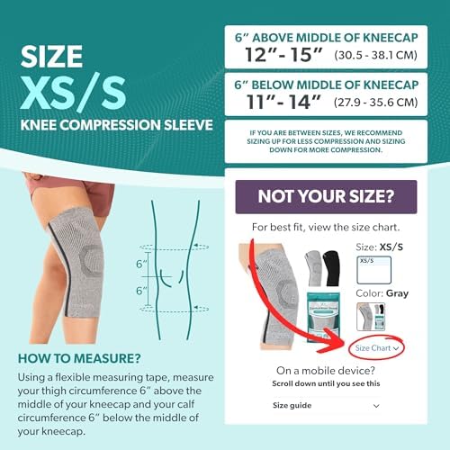 BraceAbility Knee Compression Sleeve - Knit Knee Pain Brace for Men and Women, Arthritis Relief, Meniscus Tear, Running, Workout, Sports, Swelling, Athletic Support for Joint Stability (XS/S Gray)