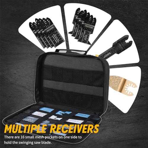 Portable Zipper Saw Blade Storage Case,Empty Case for Sawzall Saws/Sabre Saws Organization,Wood Pruning Saw Blades Carring Case Reciprocating Saw Blades Holder Bag Only