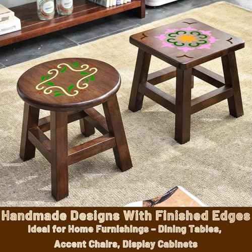 16 Pcs Wall Stencil Set, 8X8 Inch Wall Stencils for Painting with O-Ring Hook, Talavera Stencil for Painting on Furniture, Floor, Walls, Canvas, Resuable Tile Stencils for Home D?cor