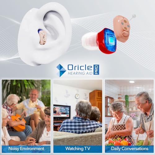 Oracle Pro Hearing Aids for Seniors - Oricle 16 Channel Hearing Aids with Noise Cancellation & Improved Sound Processing - OTC CIC Hearing Aids for Hearing Loss in Adults