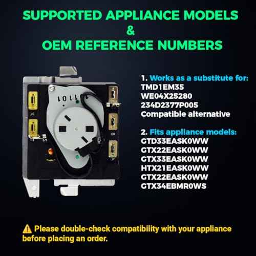 234D2377P005 - OEM Upgraded Replacement for General Electric Dryer Timer - Norm Pacific TMD1EM35 - WE04X25280
