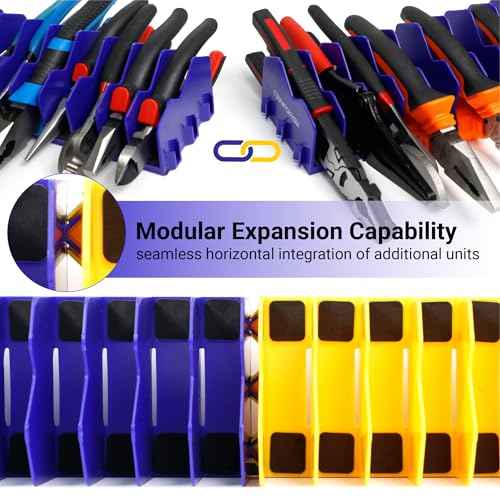 Cenfoge Plier Organizer, Plier Rack, Plier Holder and Cutter Organizer with Non-Slip Rubber Base, PlierOrganizer for Tool Box Drawer, 40 Slots, Tool Storage, Plier Rack (4 PC-Blue)