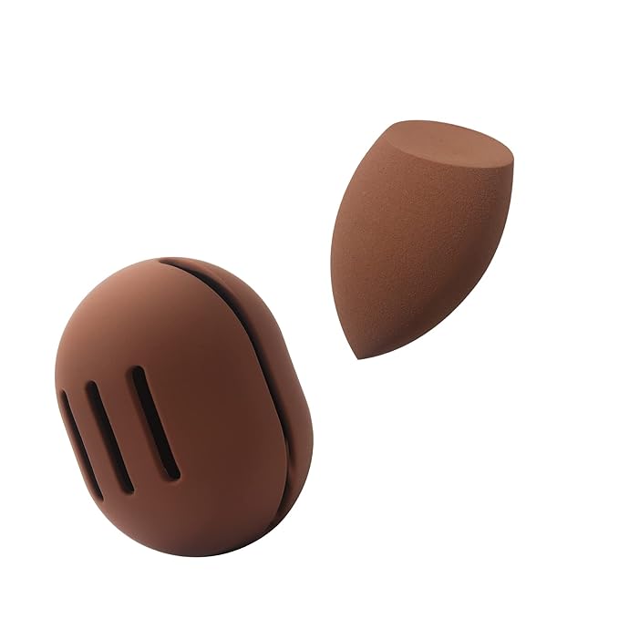 FERYES Makeup Sponge Holder with Makeup SpongeÃ¢ÂÂ Eco-Friendly Silicone Beauty Make Up Blender Case and Dry & Wet Use Foundation Sponge for Travel