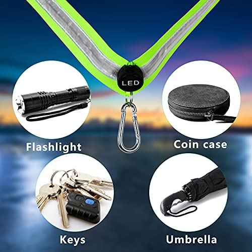 LED Night Running Gear High Visibility LED Flashing Sash Outdoor Running Cycling Hiking Jogging Rechargeable Illuminating Gear for Men and Women Night Safety Walking