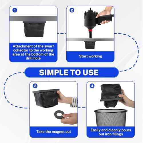Dirt Bag Electrical drilling catcher bag£¬Magnetic Drill Shavings Catcher Black Lining Is Washable Without Metal Shavings Residue