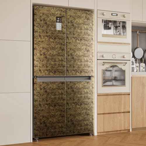 CRE8TIVE Antique Gold Wallpaper Textured Metallic Peel and Stick Wallpaper Removable Gold Contact Paper for Accent Walls Waterproof Vinyl Gold Wall Paper for Kitchen Bathroom Cabinets Shelves 12"x80"
