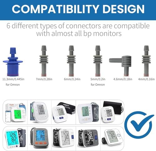 Blood Pressure Cuff *2, Extra Large for Big Arms(40-66cm)&Small Blood Pressure Cuff for Pediatric/Kids(15-24cm) - 6 Different Blood Pressure Connectors are Compatible with Most Bp Monitors(Red)