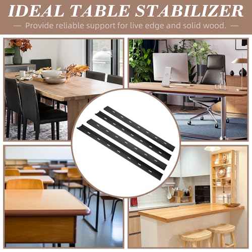 Set of 4 C Channel Steel Support for Table Top Live Edge Slab, 32" x 1/2" Leg Hidden Metal Support Bracing C Channel Bracket with Screws for Woodworking or DIY Projects, 32 Inch