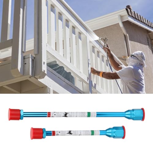 2 Pack Airless Paint Sprayer Tip Extension Pole Rod Airless Sprayer Gun Spray Painting Wand for Airless Painting Spray Gun with Red Guard
