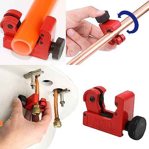 Mini Copper Pipe Cutter tool Tubing Cutter - Adjustable Mini Tube Cutter for Copper Metal, Plastic, Brass, Thin Stainless Steel for £¨1/8 inch -7/8 inch£©/ (3-22mm) OD Pipes)