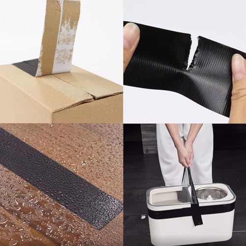 COSIMIXO 1-Pack Black Heavy Duty Duct Tape,2in x 55yds, Strong, Flexible, No Residue, All-Weather and Tear by Hand - Bulk Value for Repairs, Industrial, Professional Use