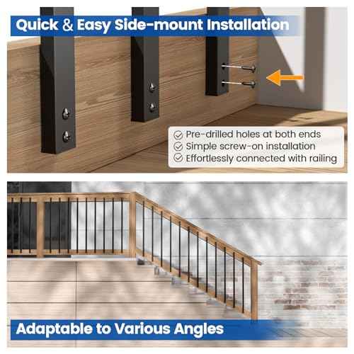 Muzata 25Pack 32'' Aluminum Deck Balusters Facemount Rectangular Railing Metal Spindles with Screws Stair Porch Staircase Deck Spindles for Wood and Composite Fencing WT34