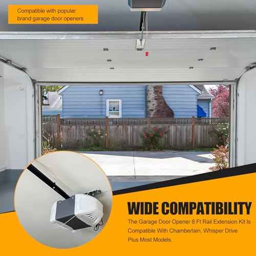 Replacement for Chamberlain Group G8808CB-P 8808CB 8Ft,Compatible Whisper Drive Plus Models,Garage Door Opener 8Ft Rail Extension Kit,Replacement Belt,Effortless Installation, Low Noise While Working