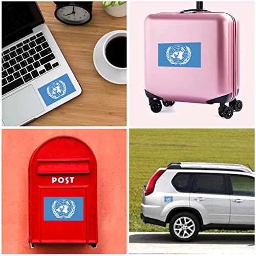 QQSD United Nations Flag Sticker UN Decal in Multiple Sizes, 3 Pack, 11.7 x 8.3 Inches