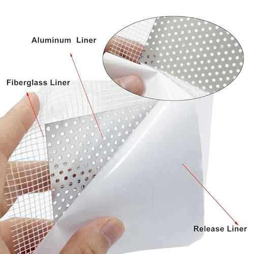 6Pcs Drywall Repairs Patch,4 x 4 Inch Drywall Repair Kit, Self Adhesive Wall Hole Repair Kit for Damaged Drywall or Ceiling