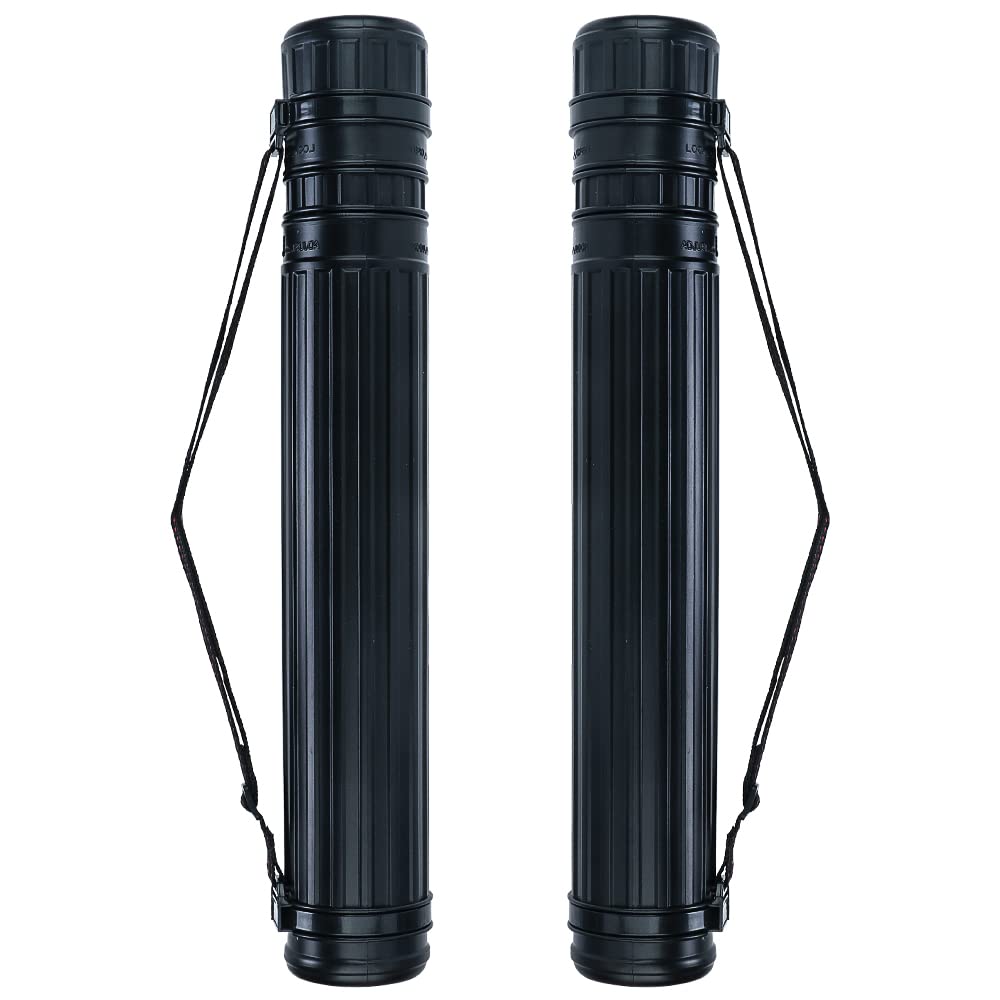 TRANSON 2-Pack Small Poster Tube Storage 17“ to 27” Extendable for Documents Blueprints Artworks Scrolls