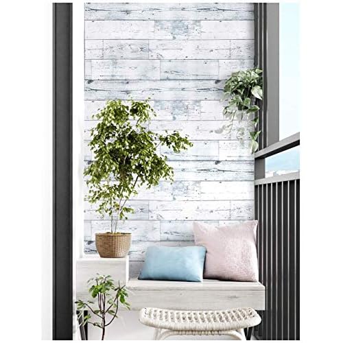 Distressed Wood Wallpaper Peel and Stick Wallpaper Self Adhesive Wall Paper for Home Wood Removable Wallpaper Grey/White Paper for Kitchen Nursery on Background Decorative 17.7''x118.1''