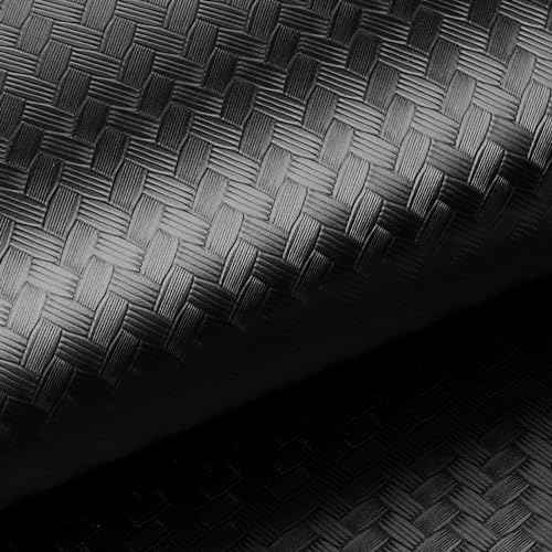 Livelynine Textured Rattan Wallpaper Black Peel and Stick Wall Paper for Bathroom Kitchen Cabinet Covering Waterproof Black Contact Paper for Cabinets 15.8x78.8 Modern Matte Basket Weave Pattern