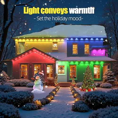 Permanent Outdoor Lights, 50ft RGB+IC Smart LED Lights Outside, IP67 Waterproof Smart Outdoor Decorations with App/Remote Control for Christmas, Halloween, Holiday, Daily, Party