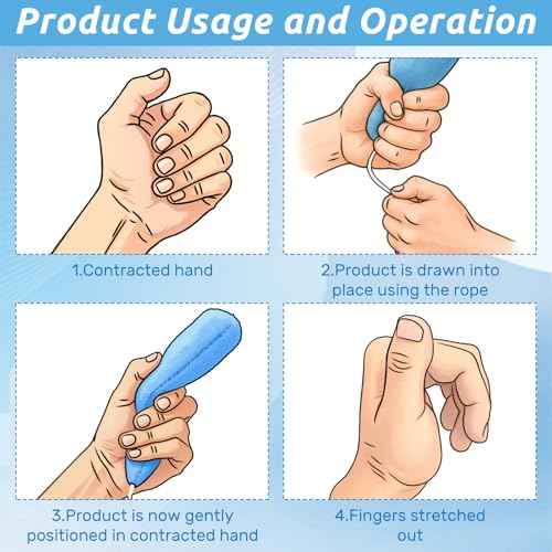 Soulchen 4 Pcs Palm Protector for Hand Carrot Shape Contracture Cushion with Wands, Support Finger Open Prevent Hand Contracture for Parkinson Dementia Arthritis