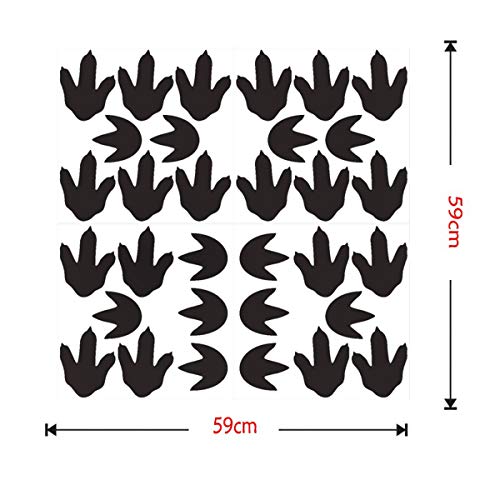 Bamsod Dinosaur Footprints Wall Stickers 32pcs Dinosaur Tracks Decor Baby Nursery Decals Removable Peel and Stick Vinyl Decals