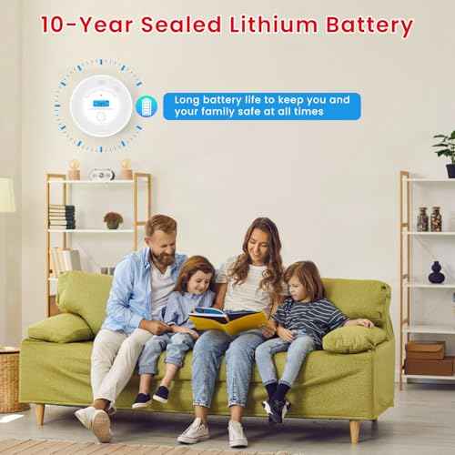 2-in-1 Smoke and Carbon Monoxide Detector Alarm, with Voice Alert,10-Year Battery Fire & CO Alarm with Large LCD Display, Easy Install with Adhesive or Screws