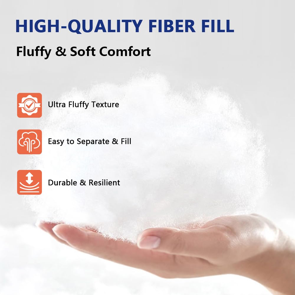 Welacer Polyfill Stuffing 19.2oz/544g for Small Crafts, Premium Polyester Fiber Fill for Stuffed Animals, Crochet Toys, Cushions & DIY Projects, Soft High Resilience, Machine Washable