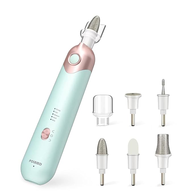 Professional Manicure Pedicure Kit, Electric Nail File Set, Cordless Electric Nail Drill Machine, 5 Speeds Hand Foot Care Tool for Nail Grind Trim Polish (Blue)