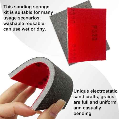 Sanding Sponge Set, 20 Pcs 320 Grit Sanding Block Pads Dry Wet Sanding Sponge Soft Foam Fine Drywall Sandpaper for Crafts Furniture Wood Model Drywall Metal Rust Removal Polishing