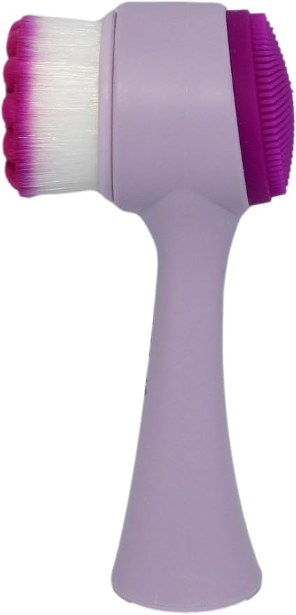 CALA Dual-Action Facial Cleansing Brush (Purple), Superfine Soft Bristles Deep Clean Pores, Removes Blackheads, Oil & Long-Wear Makeup, Water-Resistant Shower Use, All Skin Types