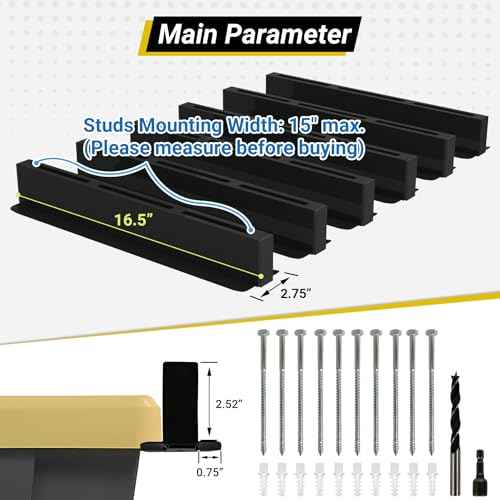 5-bin Overhead Garage Storage Rack, Heavy Duty Ceiling Storage Racks, Powder Coated Tote Storage Rack for Garages, Sheds, Storerooms (6 PCS, for 5 Bins)