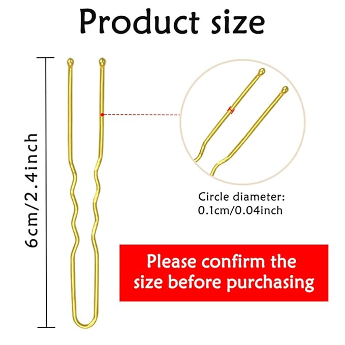 330 Count U Shaped Hair Pins Blonde, YINGFENG 2.4inch Gold Bun Pins Bun Hair Pins for Women Girls with Storage Box, Hair Accessories for All Hair Types
