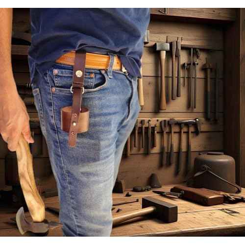 Hand Forged Doctor - Rustic Axe Holder with Belt Loop, Tactical Axe Holster for Belt, MOLLE Compatible, Hatchet Holder, Thick Full Grain Leather, Handmade, Waist Holder for Axes and Tools