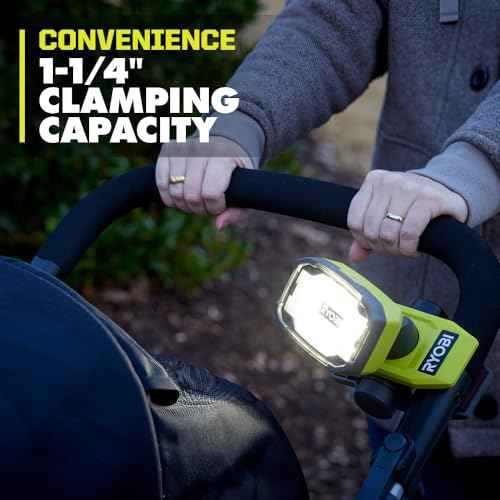 RYOBI USB Lithium Magnetic Clamp Light Kit with 2.0 Ah Battery and Charging Cable