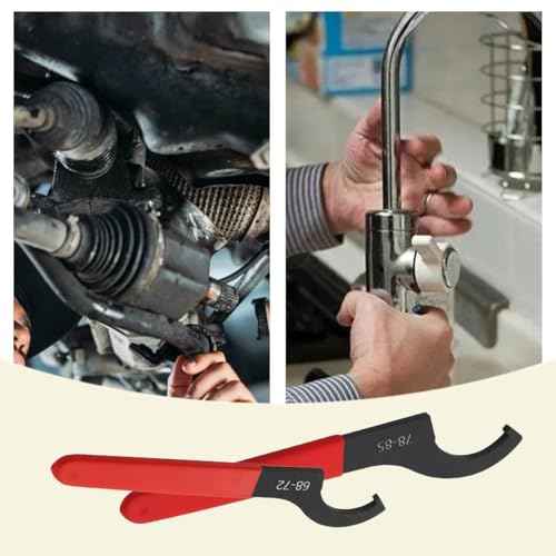9Pcs C-Shape Carbon Steel Spanner Wrench Set Adjustable Shock Wrench Hook Tool for Most Car and Motorcycle Shock Adjustment (Red)