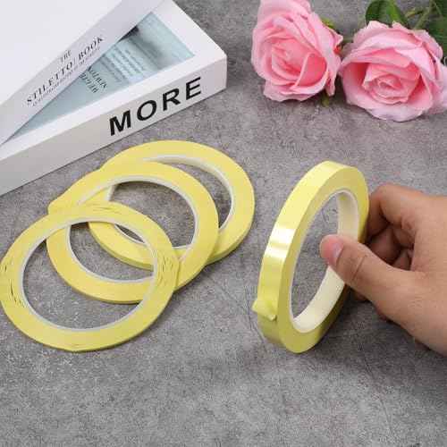 4 Rolls Pin Stripe Tape for Car Multi Size Pinstripe Tape Set 5/64,1/8,15/64,1/2 Inch x 72 Yard Long Masking Tapes for Automotive DIY Paint Art Yellow