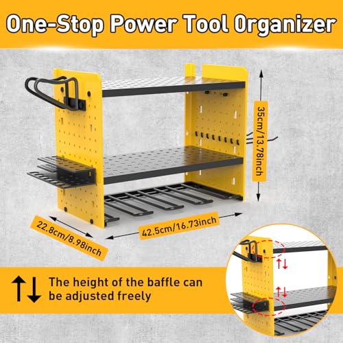 Wall Mount for EGO-Compatible Tools ? 3-Layer Adjustable Garage Organizer 200lbs ? Heavy Duty Hanger for Leaf Blower, Trimmer, Weed Eater