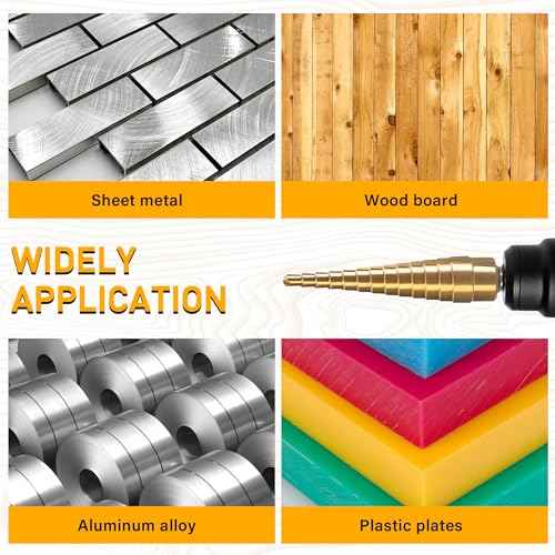 Step Drill Bit Set, 3PCS Titanium High Speed Steel Drill Bits, Step Bits for Metal Aluminium Wood Hole Drilling, Unibit Set for DIY Lovers, 28 Step Sizes (1/8" to 3/4")