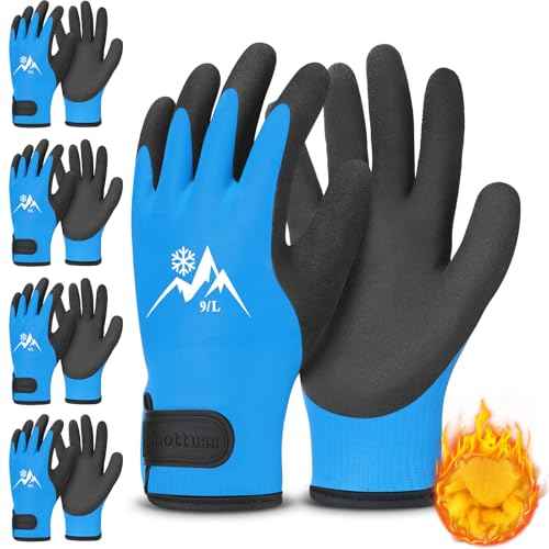 Waterproof Gloves Winter Work Gloves for Men Large Thermal Insulated Freezer Gloves Latex Coated Gloves