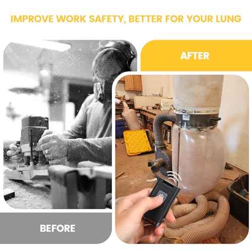 Dust Collector Remote Switch, Ortis 120V Wireless Remote Switch for Dust Collector, 328FT Wireless Range (Battery Included), Heavy Duty Design, Save Your Time and Energy, Enhance Your Work Safety