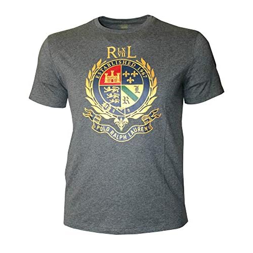 Polo Ralph Lauren Men's Crest Shirt Athletic Top (Grey Heather, XXL)