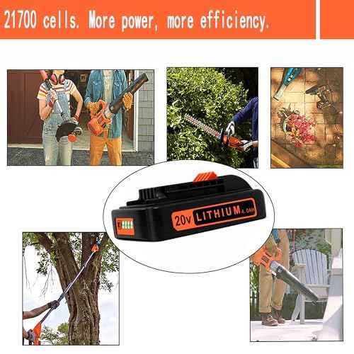 2Packs Replacement Black and Decker 20V Battery 4.0Ah, Built with 21700 Cells, High-Performance Lithium-Ion Battery Compatible with 20V Tools