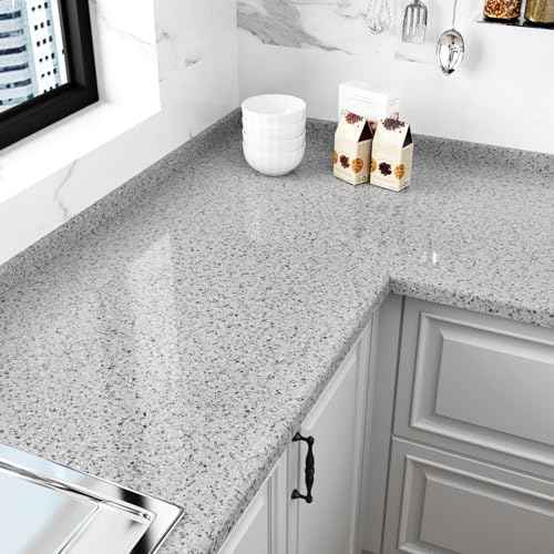 Granite Contact Paper for Countertops Peel and Stick Wallpaper Removable Self Adhesive Stick on Wallpaper Vinyl Temporary Marble Countertop Contact Paper Grey Kitchen Backsplash 15.7" x 78.7"