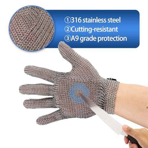 Top grade cut resistant stainless steel mesh chainmail gloves for butchering, protective gloves