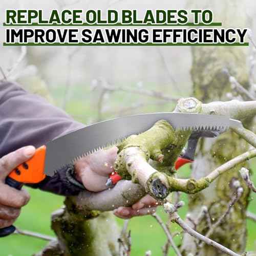 10 Pcs 12 Inch Pole Saw Blade Tree Pruner Replacement Blade Compatible with Corona TP 3841 TP 3811 TP 3714 TP 3712 TP 3702 TP 2712 TP 2612 TP 2512 Pruning Saws Trimmers, 3 Cutting Surface