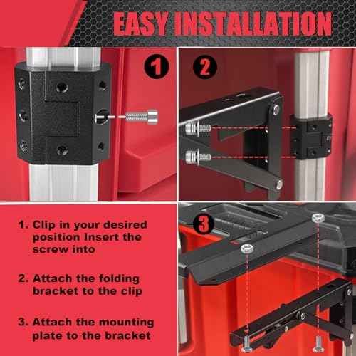Upgrade Folding Packout Mount Compatible with Milwaukee Packout Toolbox,Mounting Plate for Packout Toolbox Side Storage