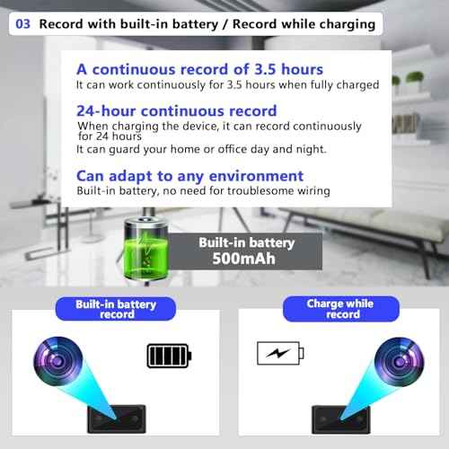 Hidden Camera Mini Spy Camera 1080P Small Security Camera, Tiny Portable Camera, Covert Nanny Cam, Indoor Home Office Security Cameras, Night Vision, Motion Detection, Gravity Sensor, Loop Record