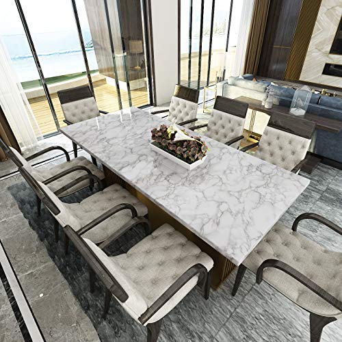 LACHEERY Grey White Marble Contact Paper Decorative Cabinet Contact Paper Waterproof Kitchen Countertop Peel and Stick Wallpaper for Backsplash Drawer Liners Self Adhesive Wall Paper Roll 15.8"x80"